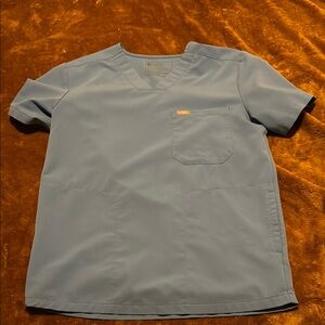 Figs Light Blue Crew Neck Shirt with jogger pants